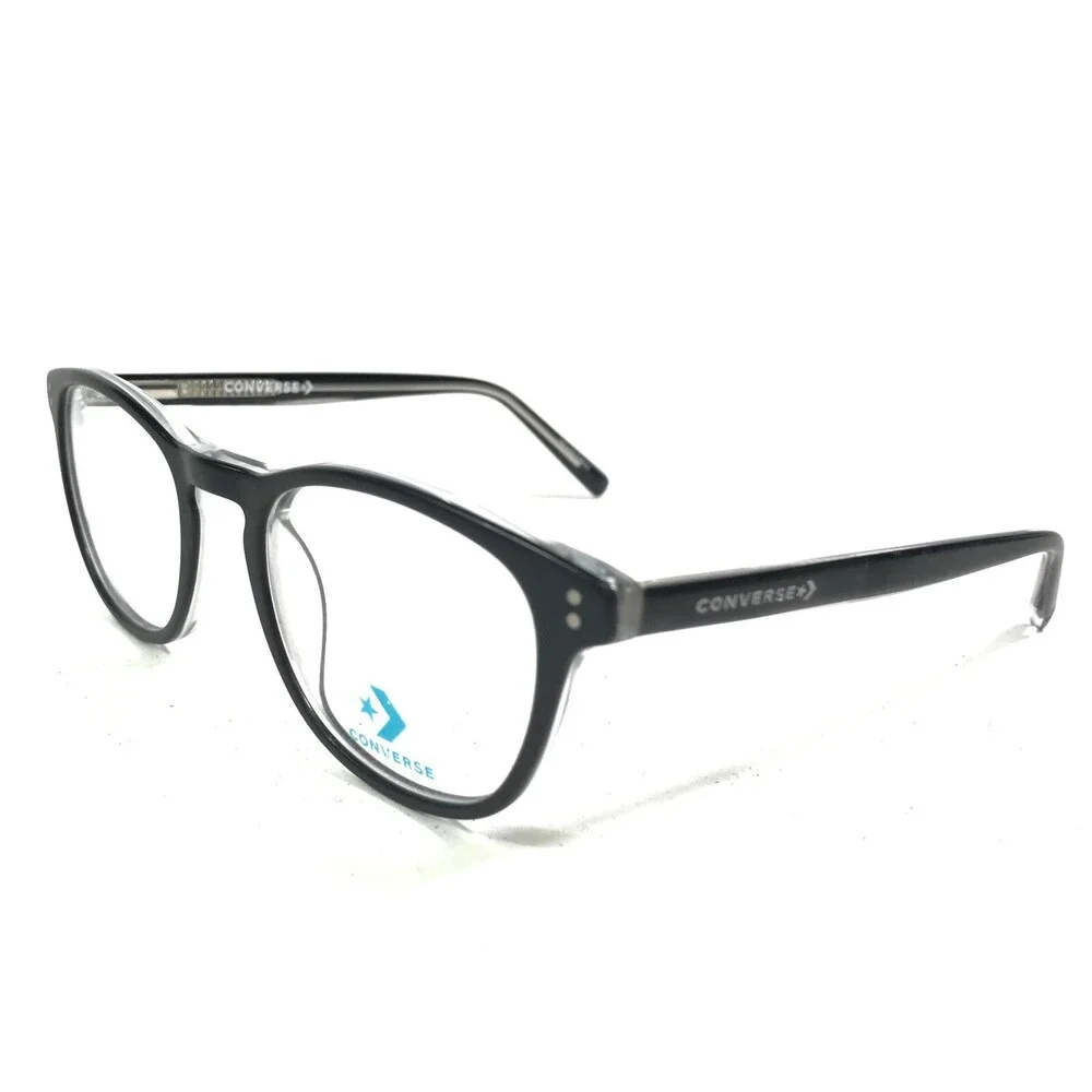 Converse Kids Eyeglasses Frames K305 BLACK/CRYSTAL Clear Black Round 47-19-135